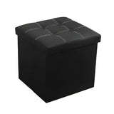 NNETM Faux Leather Storage Ottoman - Black, 55L V728-XT132583