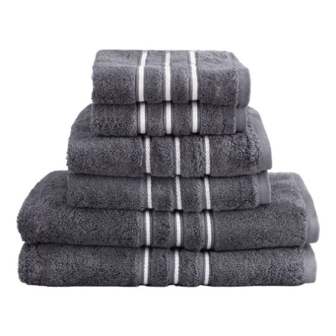 6 Pack Bath Towels Set Cotton Towel Grey TOWEL-6-ALL-GR