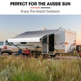 Shade Shield 17ft x 8ft Caravan Retractable Awning, Powder Coated 6063 Aluminium and Vinyl, for V219-VAWMANSS17KA