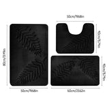3 Pcs Bathroom Rugs, Leaves Bath Mat Toilet, Soft Comfortable Non-Slip Bathroom Rug Set, Bath V1192-AZ-W-22040