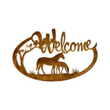 Laser Cut Welcome w Horses Wall Art 60cm V637-71490WEL