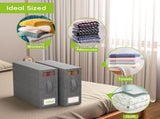 Bed Sheets Organizer, Foldable Queen & King Size Sheet Storage, 2 Pack Bedsheet Organizers for Linen V1192-AZ-W-17020