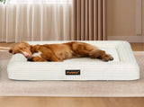 Pawz XXL Size Orthopedic Dog Bed with Corduroy Removable Cover Waterproof Washable Beige PT1276-XXL-WH