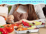 6 Pcs Stainless Steel Bento Box 30 oz Metal Lunch Box Food Storage Containers,Leakproof Lunch Box V1192-AZ-W-24991