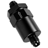 6AN Inline Fuel Filter, Anodized Aluminum Build, 30 Micron Bronze Filter Element, High Flow V1369-AZ3-W-12019