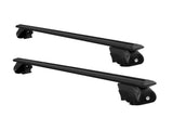 Universal Car Roof Racks Pod Aluminium Cross Bars Upgraded Holder 126cm Black CAR-RFBAR-7888-135-BK