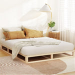 Artiss Bed Frame Queen Size Wooden Base Mattress Platform Timber Pine KALAM WBED-KALAM-Q-WD-AB