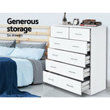 Artiss 6 Chest of Drawers - ANDES White FURNI-NEW-DT-WH-AB