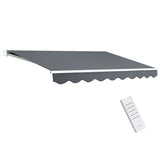 Instahut Retractable Folding Arm Awning Motorised Sunshade 3Mx2.5M Grey AWN-B-ARM-REMOTE-30X25-GREY