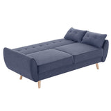 Sarantino 3 Seater Modular Linen Fabric Wood Sofa Bed Couch- Dark Grey SOFA-M1910-LNN-DGY