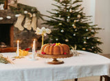 Durable Scallop Acacia Wood Cake Stand Pedestal Stand For Everyday & Special Occasion Dessert V1370-AZ4-15848