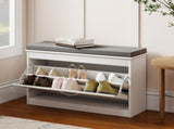 Levede 75cm Shoe Rack Storage Cabinet Bench Cosy Padded Seat Organiser Cupboard EA0290-WH-L-AU