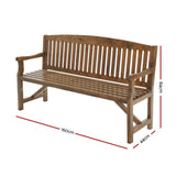 Gardeon 5FT Outdoor Garden Bench Wooden 3 Seat Chair Patio Furniture Natural ODF-BENCH-5FT-NTL