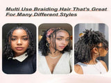 2Pcs Afro Kinky Curly Human Hair Bulk 12inch for Extensions, Braiding, Mini Twists, Crochet & V1192-AZ-W-18031