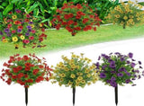 Artificial Boxwood Topiary Balls Trees with Flowers for Outdoor Fake Plants with Ground Spike 24 V1259-DP01-A-3183