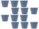 12Pcs Milk Cup AntiScalding Melamine BlueDots Pattern Drinkware Kit for Home Restaurant V1294-YM0901-3118210153111