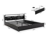 Artiss King Metal Bed Frame 4 Drawers Hidden Storage Headboard HEDY MBED-D-HEDY-K-BK-ABC