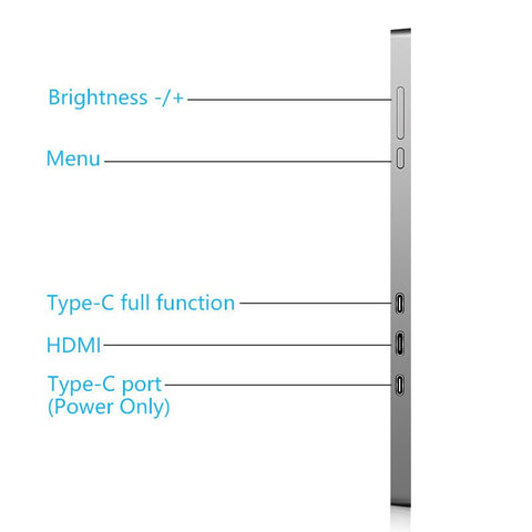 Dual Portable Triple Fold 1080P IPS FHD Monitor Screen Extender For Laptop 13.3" Grey V255-S16-GY