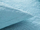 100% Cotton Embossed Sky Blue Bloom Coverlet Bedspread Set V745-MMPAC061122Q13U