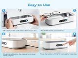 49khz 650ML Capacity Ultrasonic Jewelry Cleaner, 3 Cleaning Modes Ultrasonic Cleaner V1107-109-35428-WHT