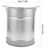 Sturdy Metal Bucket, Plated Silver, Heavy Capacity with Handle for Storage V1192-AZ-W-29837