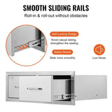 Outdoor Kitchen Drawers 30" W x 10" H x 20" D, Horizontal Double BBQ Access Drawers Stainless Steel V952-CTG30X10X20000001V0