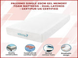 Single 25cm Gel Memory Foam Mattress Dual-Layered Comfort with CertiPUR-US Certified Foam V63-821921