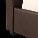 Double PU Leather Deluxe Bed Frame Brown V63-761295