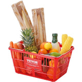 Shopping Basket, Set of 12, 21L Durable Plastic Grocery Basket with Metal Handle and Stand, 425 x V952-GXSBSSLGWLHS3TB5BV0
