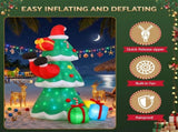 Jingle Jollys Christmas Inflatable Santa Tree 2.5M Height Flashing Light Decorations Illuminated XMAS-INF-TREE-8FT