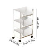 Multi Layer Movable Storage Rack with Wheels 3-Tier Plastic Organizer Shelf for Kitchen, Bathroom, V1366-AZ2-W-11877