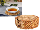 6 PCS Rattan Coasters Hand Made Teacup Coasters Set Insulated Rattan Cup Placemat Teacup Accessories V1294-YM0716-3118220144312