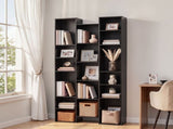 Artiss Bookshelf Display Shelves CD DVD Storage Rack Tall Bookcase Black FUR-S-CD-SHELF-BK