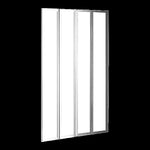 4 Fold Chrome Folding Bath Shower Screen Door Panel 1000 x 1400mm V63-830161