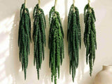 5Pcs Bleached Amaranthus Hanging Flowers, 23" Light Green Dried Preserved Hanging Wisteria Flowers V1192-AZ-W-17956