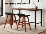 Artiss 3Pcs Bar Table and Stools Set Dining Desk Kitchen Chairs Cafe Pub Wood BA-TAB-SET-077-BK