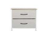 Levede Chest of 2 Drawers Bedside Table Beige CH1052-CR_NZ