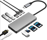 INTACT 9845T 11-in-1 USB-C Adapter HDMI/USB3.0*2/USB2.0*3/TypeC/SD*2/TF/ USB-C PD V28-ELEINT9845T