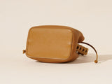 Genuine Leather Mini Bucket Bag with Braided Handle - Chic Drawstring Crossbody Purse V888-ELOSUNG35982