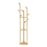 Artiss 2X Clothes Rack Airer Coat Stand 9 Hooks Bamboo HANGER-D-01-3T-NTX2