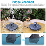 5W Solar Fountain Pump with 6 Nozzles, Floating Bird Bath, Solar Powered Garden Water Pump V1188-MS-325-1376