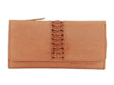 Pierre Cardin Leather Ladies Woven Design Tri-fold Wallet in Apricot V563-PC3693-APRICOT