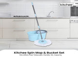 Kitchee Spin Mop & Bucket Set Microfibre Pad, Telescopic Handle, 10L Capacity V238-SUPDZ-41134821802064