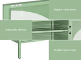 Artiss 2x Buffet Sideboard Cabinet ELSA Cupboard Storage Mesh Doors Metal Green AI-SIDE-M-01-GNX2