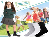Holzlrgus Kids Athletic Crew Socks Boys Girls Cotton School Uniform Casual Basic Socks 6 Pairs 6 - 8 V1189-WXFWAL-20260319-01251