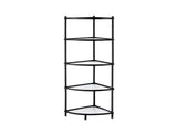 Artiss 5-Tier Kitchen Corner Shelf Rack Stand Microwave Metal Storage Shelves XFEL-KR-MEL-COR5S-49-BK