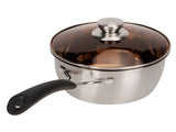 Small Soup Pot Thickened Compound Steel NonMagnetic Single Handle Cooking Kitchenware 18cm V1294-YM0718-3118200255311