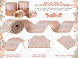 6 Rolls - Sparkling Gold Silk - Suitable for Christmas Trees, Gift Bows, DIY Crafts, Wreaths & Home V1188-ZXY-10687