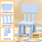 1 Keezi Kids Table and 2 Chairs Set Blue KTC-V-SQA-PL-BL