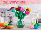 24 Pcs Graduation Flowers Graduation Plush Rose Mother's Day Flower Toy Colorful Stuffed, Plush V1366-AZ2-W-03631